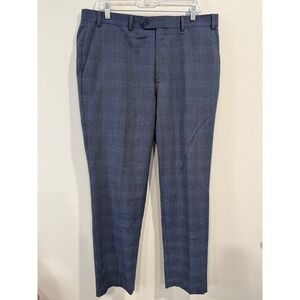 Michael Kors Mens Plaid Wool Blend Dress Pants Natural Stretch Size 36W 32L